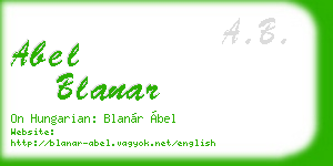 abel blanar business card